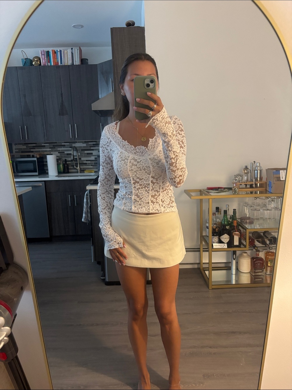 Free People Lace Long Sleeve Top